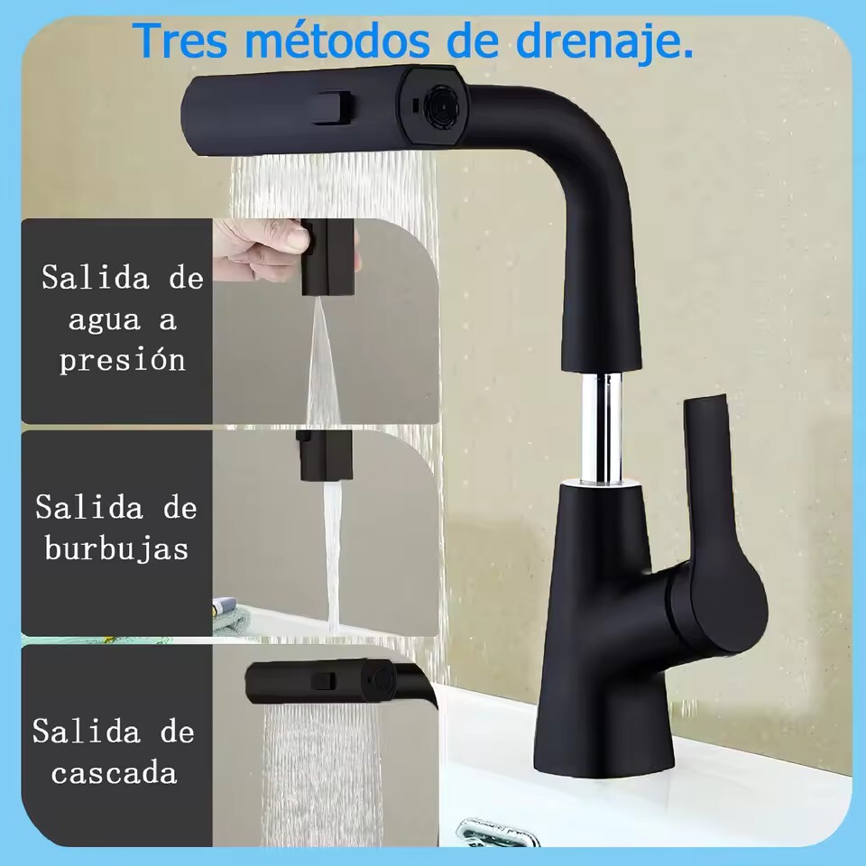 Grifo cocina de fregadero de altura regulable,Grifo de agua fría y caliente ⭐⭐⭐