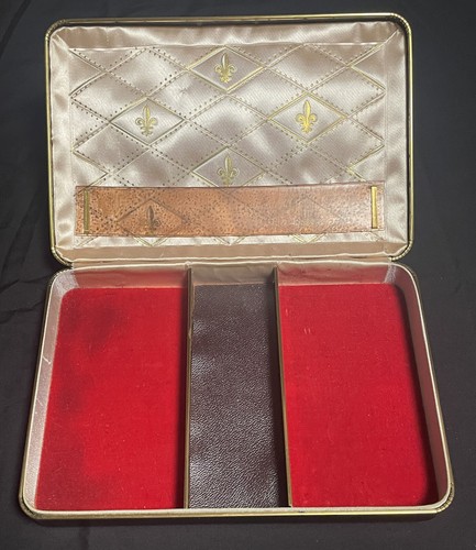 Vintage 3 Compartment Travel Jewelry Box by Farrington - Black w/Red - 第 4/6 張圖片