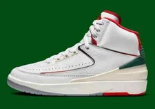 Nike Air Jordan 2 Retro Italy White Fire Red Sneakers OG DR8884-101 Mens Size