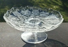 Heisey Crystal Orchid 6 3/8" x 2¾" Cheese Stand / Compote 1519 98