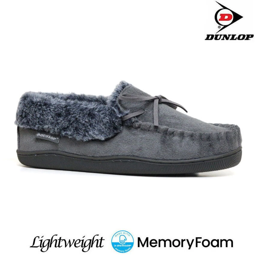 LADIES MOCCASIN SLIPPERS MEMORY FOAM FAUX SHEEPSKIN LOAFERS WARM LINED SHOES 3-8 - Image 4 of 4