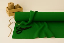 Green (Web) Linen Blend Fabric by the Yard – Ideal for Apparel, Decor & Crafts