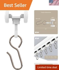 Curtain Track Hooks 20 Pack Curtain Roller Hooks Ceiling Track Closet Divider