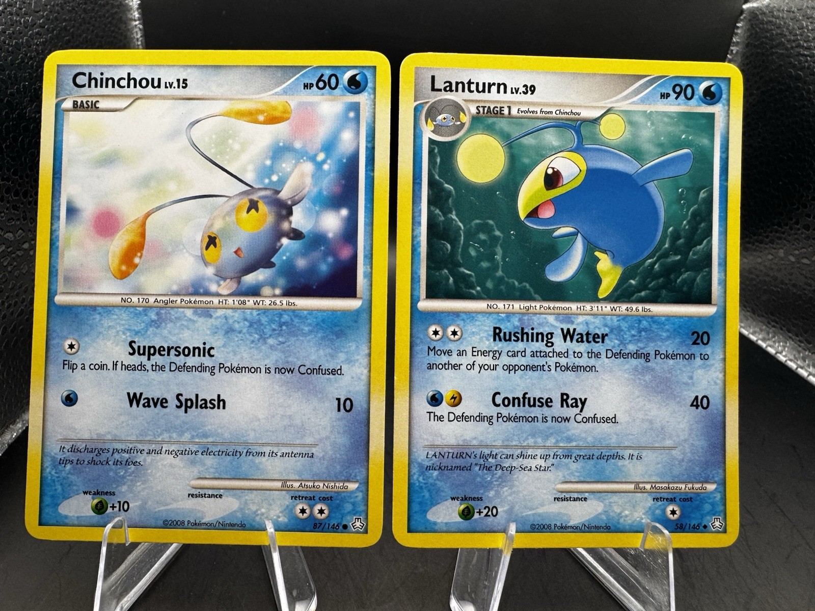 2008 Pokemon Chinchou 87/146 & Lanturn 58/146 Legends Awakened Diamond & Pearl