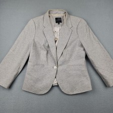 The Limited Blazer Womens Medium Gray Knit One Button Lined Jacket Workwear