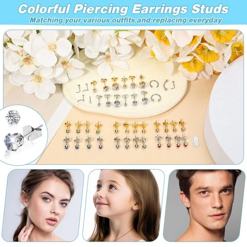 Professional Ear Piercing Gun Kit, Reusable Ear Piercing Machine with Colorful C image 3