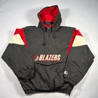 Starter Portland Trail Blazers NBA Jacket Coat Men's Large Vintage Hooded Black