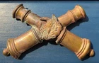 Civil War  Heavy Artillery Militia Crossed Cannons With Eagle Badge Insignia