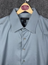 Banana Republic Slim Fit Men  s Blue Micro Dot Button Down Dress Shirt Size L
