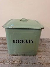 Vintage Enamel Green Breadbin Bread Box
