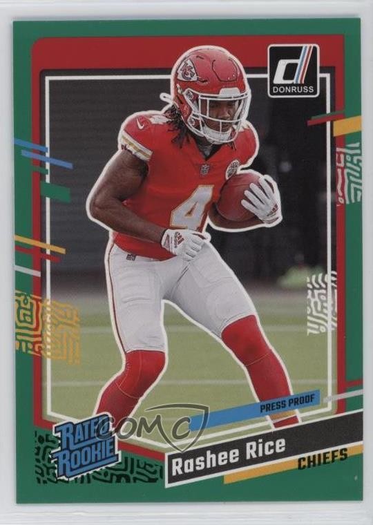 2023 Panini Donruss Rated Rookie Press Proof Green Rashee Rice #350 Rookie RC
