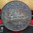 1972 CANADIAN SILVER DOLLAR COIN in original case-Toned-0.500 silver CANADA