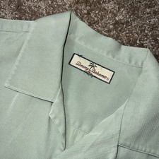 Tommy Bahama Men's Short Sleeve Mint Green Silk Button-Down Camp Shirt Size XL