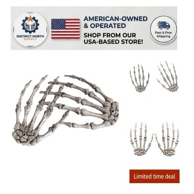 1 Pair of Scary Realistic Skeleton Hands - Perfect for Halloween Settings