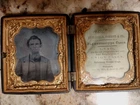 Daguerreotype of man, original, Gutta Perche case by Littlefield Parsons & Co.