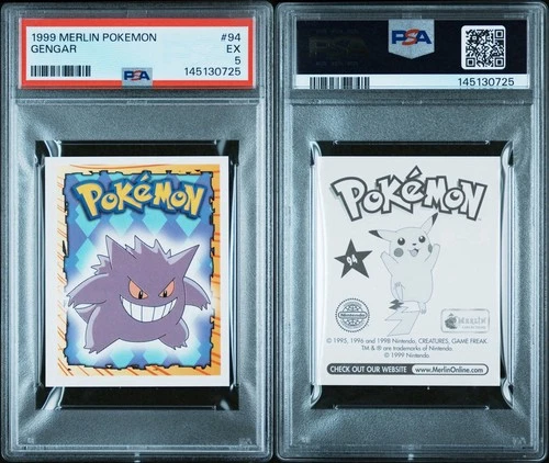 1999 MERLIN POKEMON #187 GENGAR PSA 7
