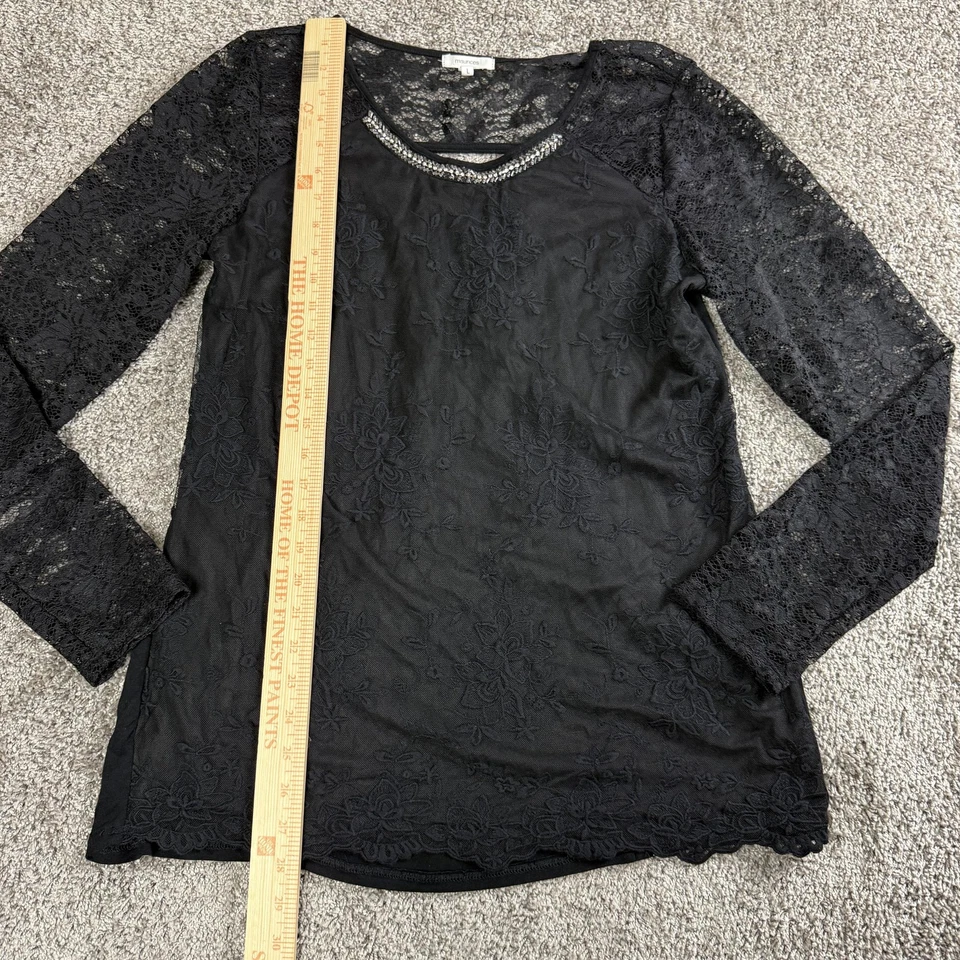 Top Maurices Mujer Grande Negro Encaje Oscuro Academia Bruja Romántico Cuentas Foto 2 de 4