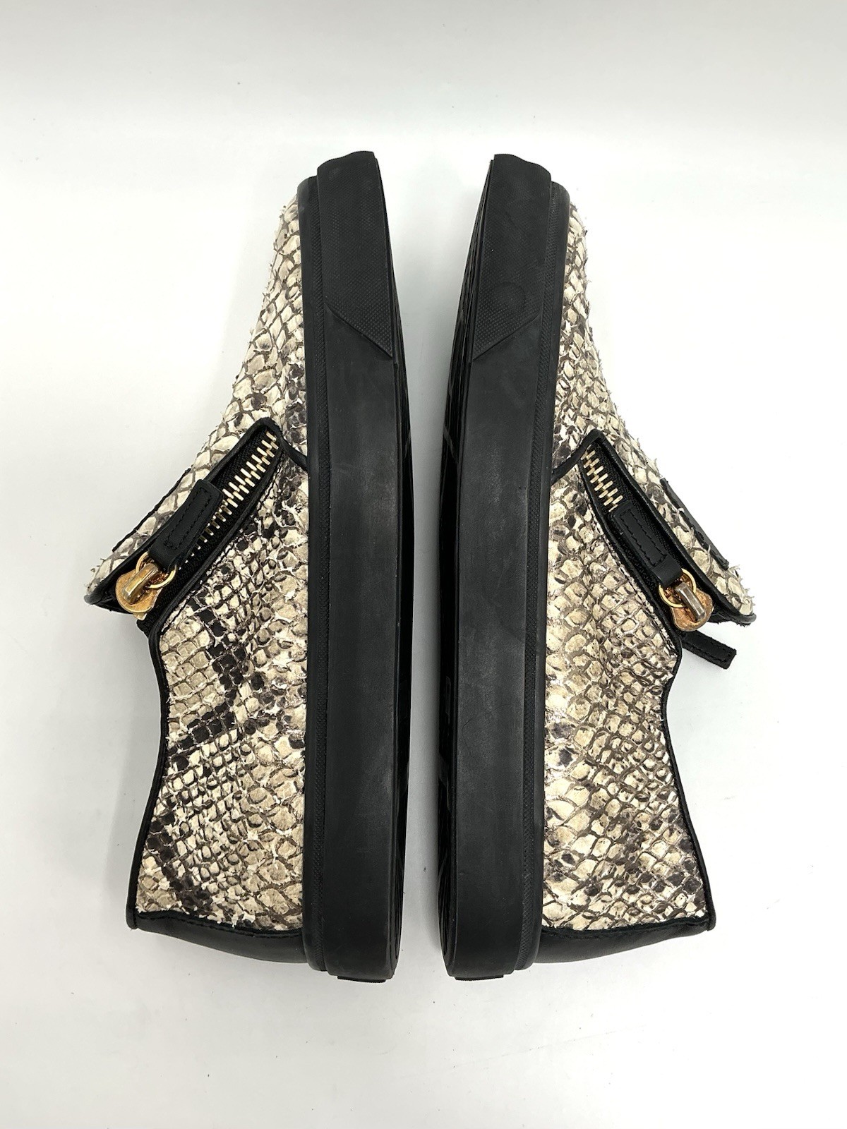 Giuseppe Zanotti python leather zipper sneaker Bl… - image 7