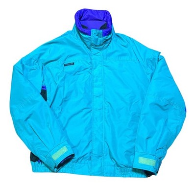 Vintage Columbia Bugaboo Jacket Men s XL Teal Purple 90s Ski Coat Made in USA