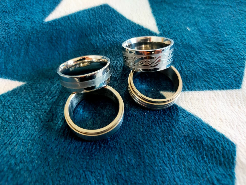 4x Edelstahl-Ringe - 21mm Durchmesser