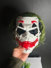 Cyberpunk Joker Clown Mask   Cosplay Halloween Prop Short Hair