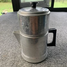 Vtg Comet 4-7 Cups Aluminum Percolator Coffee Pot Stove Top Camping Outdoor