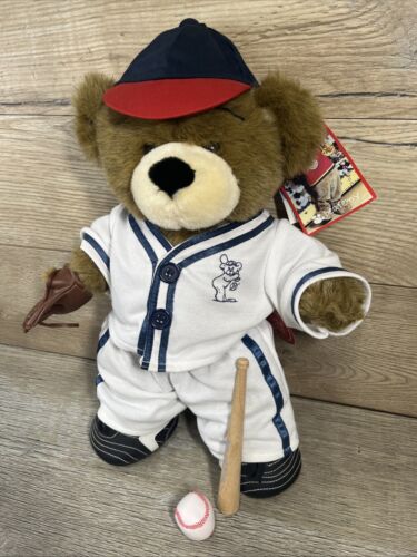 Build-A-Bear Teddy Plush Baseball Player Outfit Stuffed Animal Toy Glove Bat BAB - Picture 3 of 13