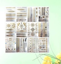 50 sheets gold silver metallic tattoo jewelry wholesale bulk