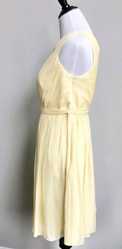 J Crew Silk Chiffon Kylie One Shoulder Silk Dress Size 6 Light Yellow Women's - Picture 5 of 5