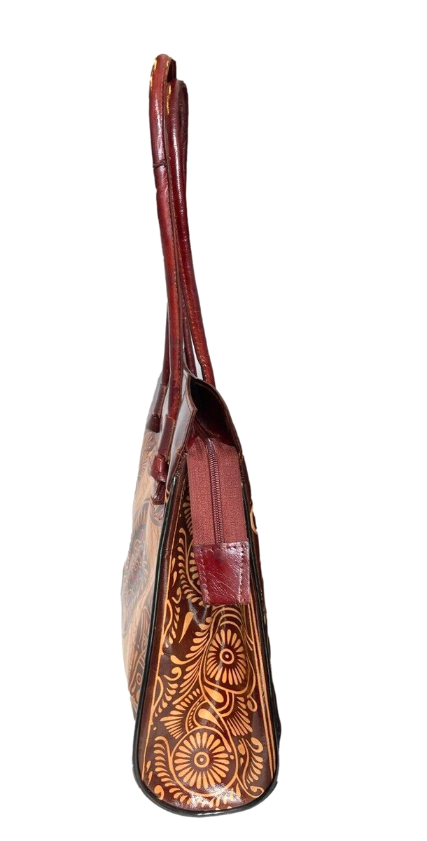 Shantiniketan Genuine Leather Tote Purse with Design | eBay
