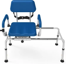 FSA/HSA Eligible Sliding Shower Chair Tub Transfer Bench with Swivel Seat,Shower