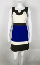 Milly Women’s Dress Wool Blend Sleeveless Fitted Work Career Sz 2 Colorblock