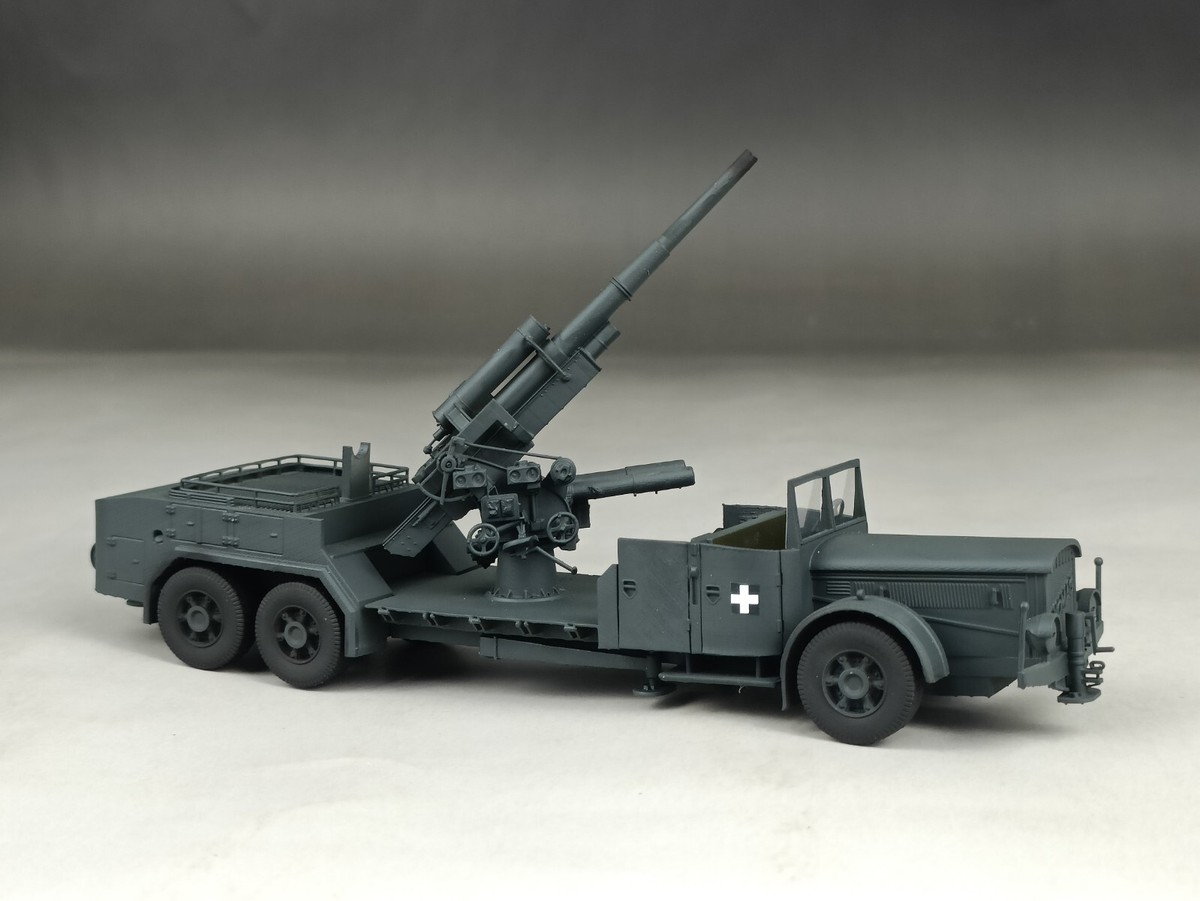 1/72 Built WWII German Vomag 7 mit 8.8cm Flak AA Truck Model | eBay