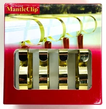 Christmas Stocking Hangers / Mantel Clips Haute Decor Original (4-Pk) NOS