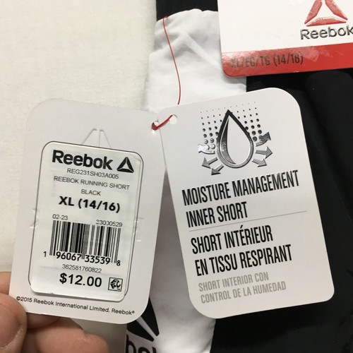 Reebok Girls Swift Woven Running Short with Briefs Black Size XL 14-16 - Picture 4 of 8