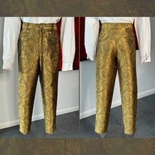 GIANNI VERSACE bronze metallic barocco brocate pants size 50 from F/W 1995/96