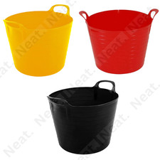 40L Heavy Duty Flexi Tub With Handle Bucket Tubs Storage home Laundry Horse Feed