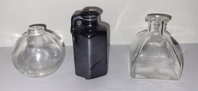 Konvolut 3 kleine Töpfe und Vasen aus Glas und Steinzeug 