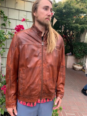missani brown leather jacket