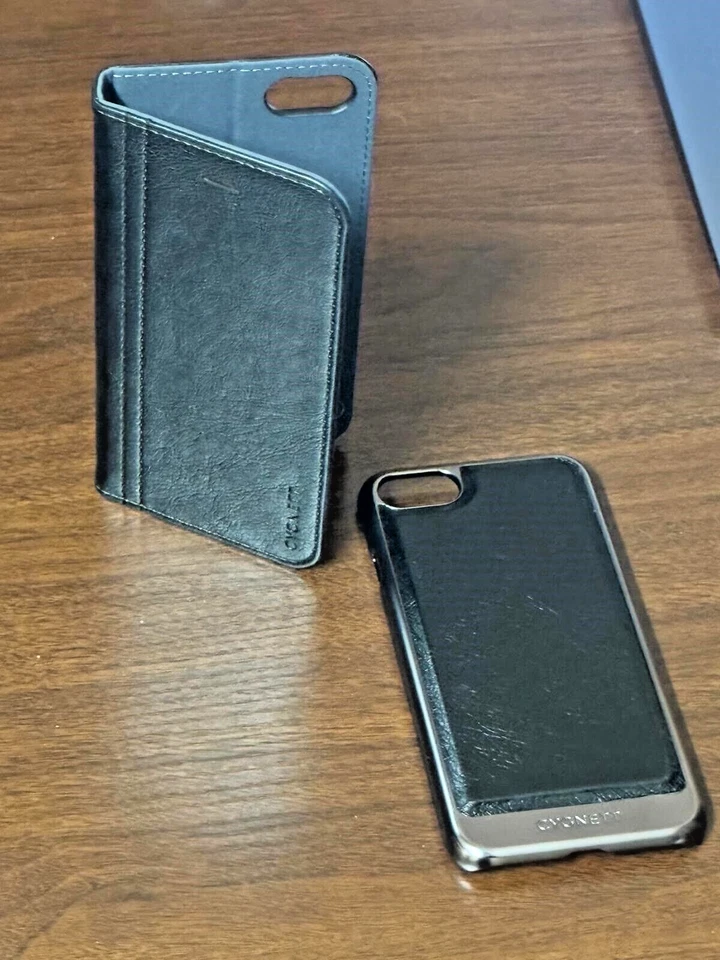 Cygnett iPhone SE 8 7 Cuero Billetera Folio 2 en 1 Estuche Cubierta Cierre Magnético Foto 2 de 4
