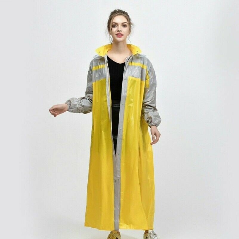 Damen Herren Unisex Regenmanel mit Kapuze Regenjacke Mantel Top