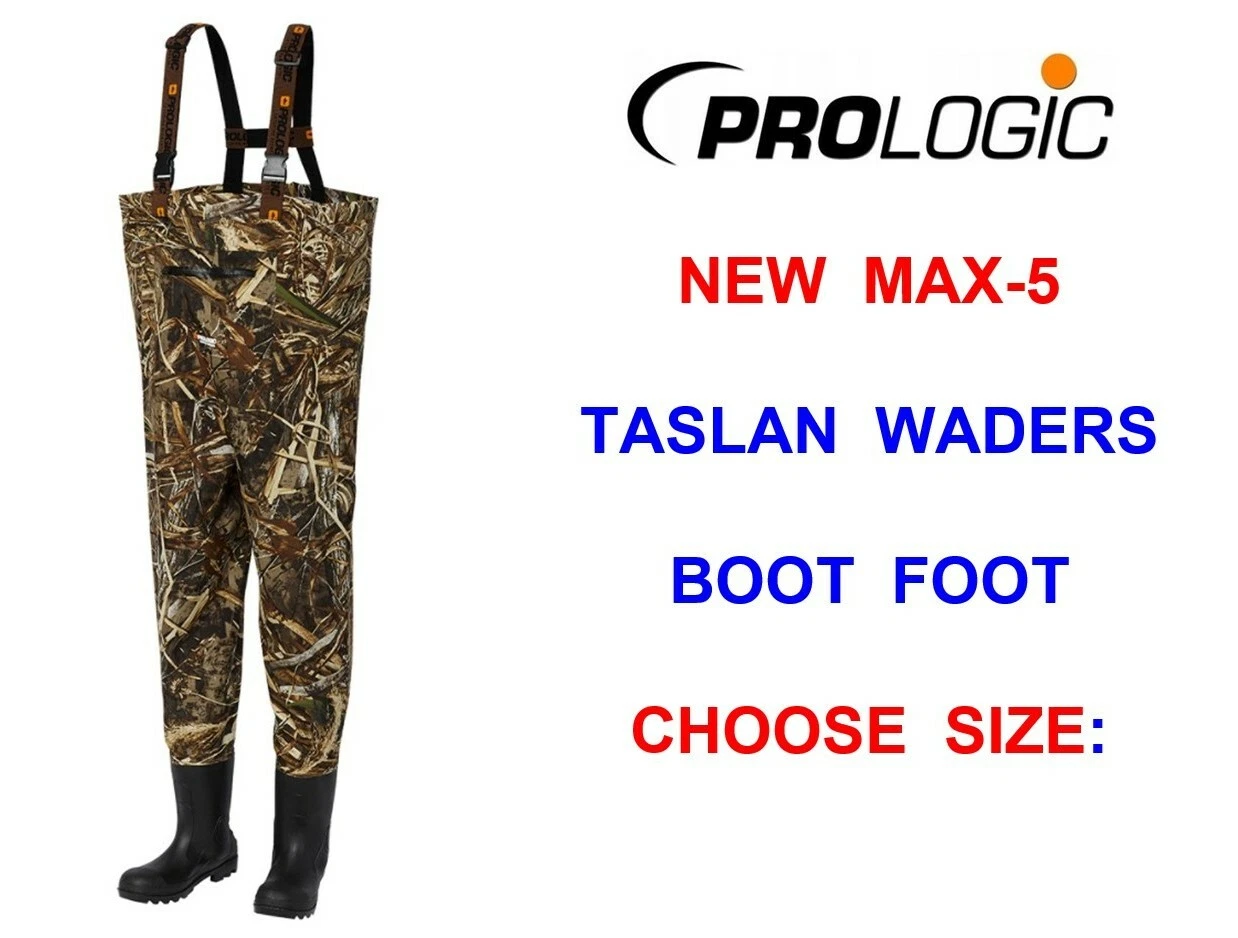 CLEARANCE PROLOGIC MAX-5 TASLAN CHEST WADERS CARP FISHING HUNTING WILD FOWLING