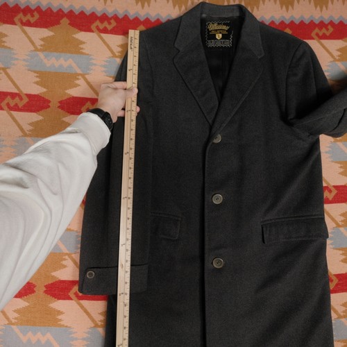 Ultissimo Vintage Men's Gray 100% Cashmere Bench Needle Hand Tailored Coat 44 - Picture 10 of 23