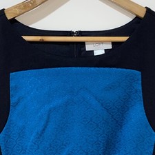 Ann Taylor Sleeveless Knee Length Dress Size 10 Black/Blue