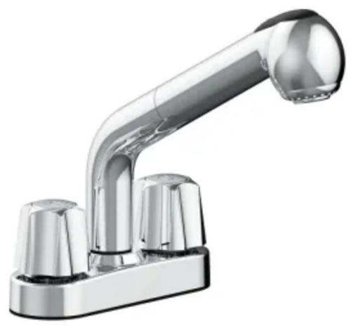 Waschtisch-Armatur Mit Ausziehbrause – ABS-Kunststoff, Chrom, 4-Zoll-Lochabstand Für Waschküche & Utility Sink