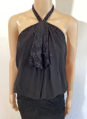 CHRISTIAN DIOR BY JOHN GALLIANO 2003 BEADED SILK HALTER FLAPPER GOWN SZ 6 - Picture 3 of 12