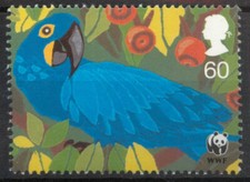 Hyacinth Macaw Anodorhynchus hyacinthinus bird WWF GB 2011 MNH mint stamp D297