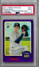 2017 Topps Heritage Blake Snell Chrome - Purple Refractor PSA 9 RC