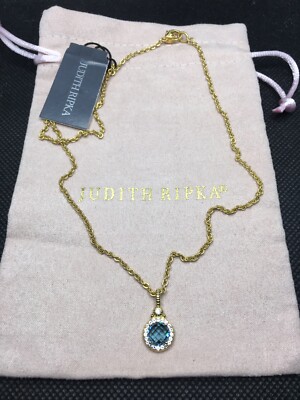 JUDITH Ripka 14k Gold Plated Sterling Silver London Blue Topaz - Main Image