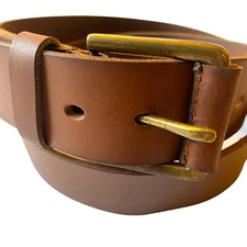 Timberland Mens Leather Belt Casual Dress Brown Strap Metal Buckle Sizes 36-40